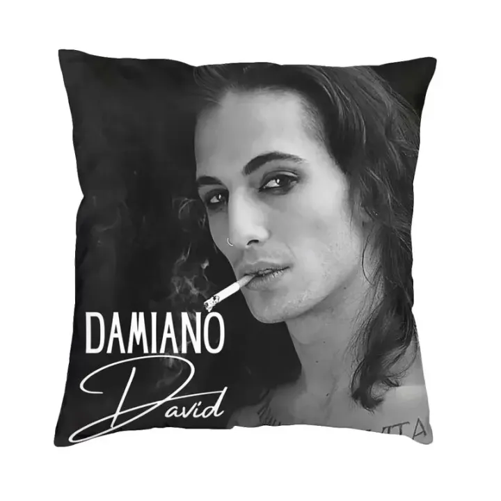Damiano David Cushion Cover Sofa Living Room Maneskin Square Throw Pillow Case 45x45cm Double Sided Print Pillowcases