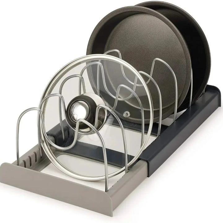 1Pc%207-grid%20Telescopic%20Pot%20Rack,Pans%20Organizer,Space-saving%20Cabinet%20Holder%20for%20Pots,Pans%20and%20Lids-Keep%20Your%20Kitchen%20Neat%20and%20Tidy%20-%20Image%202