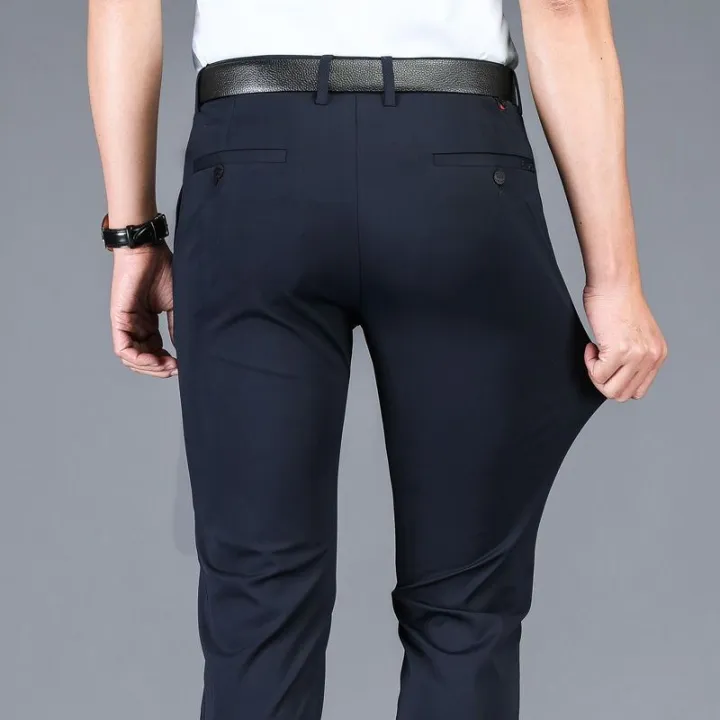 Plus%20Size%20Men's%20Straight%20Cut%20CEO%20Formal%20Pants%20Loose%20Elastic%20Business%20Trousers%20Casual%20Pant%20Seluar%20Slack%20Lelaki%20Office%20Wear%20-%20Image%203