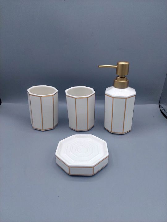Washroom set ceramic elegant design 4 pcs set