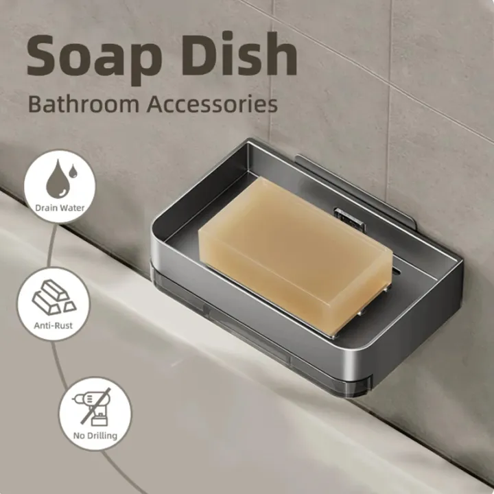 Bathroom%20Soap%20Dish%20Free-Punching%20Wall%20Mounted%20Sponge%20Holder%20Organizer%20Double%20Drainage%20Soap%20Dish%20Bathroom%20Accessories%20-%20Image%203