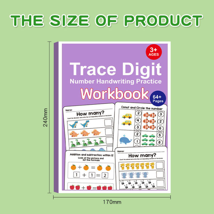 64-Page%20Interactive%20Preschool%20Math%20Workbook:%20Number%20Tracing,%20Addition%20and%20Subtraction%20Exercises%20-%20Early%20Education%20Activities%20for%20Children%20over%203%20Years%20Old,%20Preparatory%20Course,%20for%20Home%20or%20Classroom%20Use%20-%20Educational%20Book%20for%20Number%20Recognition%20and%20Basi...%20-%20Image%202