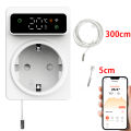 Tuya Wifi Outlet Plug Digital Thermostat Socket Temperature Control Timer Switch Accuracy Cooling/Heating Regulator Thermometer. 