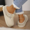 Winter Warm Fluffy Clogs Slippers Women Eva Waterproof Non Slip Home Slides Woman Lightweight Soft Sole Fuzzy Cotton Slippers. 