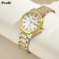 POSHI Original Waterproof Quartz Watch for Women Fashion Ladies Bracelet Luxury Stainless Steel Strap Date Week Women's Watches. 