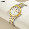 POSHI Original Waterproof Quartz Watch for Women Fashion Ladies Bracelet Luxury Stainless Steel Strap Date Week Women's Watches. 