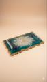 Handmade Resin Art Serving Tray with Metallic Handles – Luxury Decorative Table Tray for Home & Gift Use. 