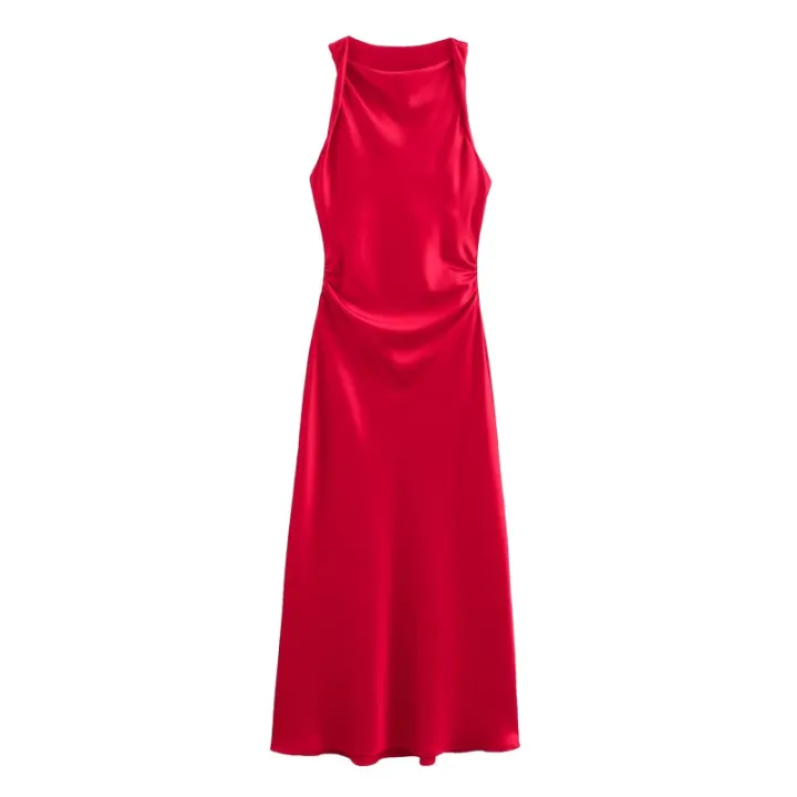 ETJ%20Elegant%20Wrinkled%20Silk%20Satin%20Party%20Dress%20For%20Women%20Slim%20Sleeveless%20Fashion%20Evening%20Dress%202025%20Summer%20Collection%20-%20Image%207
