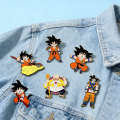 6Pcs Anime Dragon Ball Son Goku Enamel Brooch Badge Cartoon Vegeta Piccolo Master Roshi Krillin Lapel Pins For Fans . 