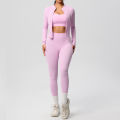 3pcs Sportswear Yoga Set Gym Sports Bra Zipper Jacket Leggings Clothes Sportswear Yoga Suits For Women Fitness Set Tracksuit.