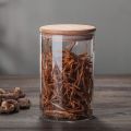 3 Set Of Small Medium Big Size Glass Storage Jar Canister Set with Bamboo Lid. 