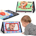 Funny Black and White Baby Cloth Book Early Educational Montessori Toy for Children Newborn Tummy Time Mirror Calendar Toys. 