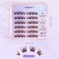 MAGEFY No Glue 36/48 Cluster Brown Individual Eyelashes 10-12mm Required Easy to Remove, Natural Lash Extension Eye Beauty Tools. 