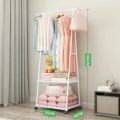 Standing Coat Rack Triangle Pulley Clothes Racks With Wheels Household Simple Cool Coat Shelf Bedroom Hanging Clothes Storage. 