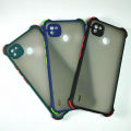 Tecno Pop 4 LTE Shockproof Armor Case Matte Translucent Hybrid Back Cover with Camera Protection. 