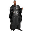 African Clothing For Men Traditional Bazin Riche Embroidery Design Top Long Sleeve 3 Piece Set.