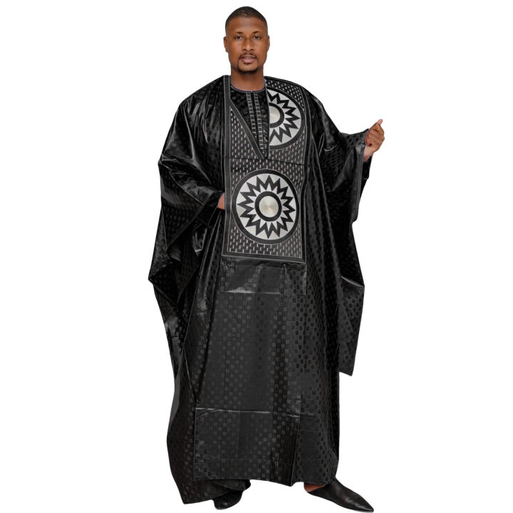 African%20Clothing%20For%20Men%20Traditional%20Bazin%20Riche%20Embroidery%20Design%20Top%20Long%20Sleeve%203%20Piece%20Set%20-%20Image%205