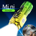 Three-eyed Monster Flashlight Night Hike Portable Glare Strong Magnet Strobe Lighting Little Monster Led Flashlight. 