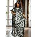 Elegant Oversized Geometric Pattern Cover Shirt with Matching Scarf for All Seasons.