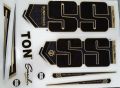 SS TON New 3D Full Black Edition Cricket  Bat Sticker Latest Version For Players. 