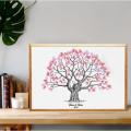 Personalised Fingerprint Tree Canvas Wedding Guest Book Creative Poster Wedding Gift Signature Marriage Souvenir for Party Decor.