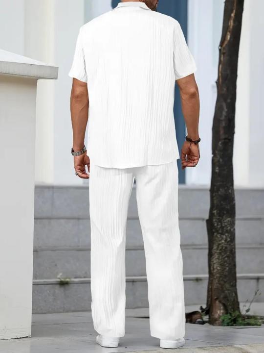 2025%20New%20Men's%20Short-Sleeved%20Cardigan%20Lapel%20Shirt%20Pants%20Home%20Casual%20Jacket%20Suit%20Men's%20Fashion%20Striped%20Style%20-%20Image%204