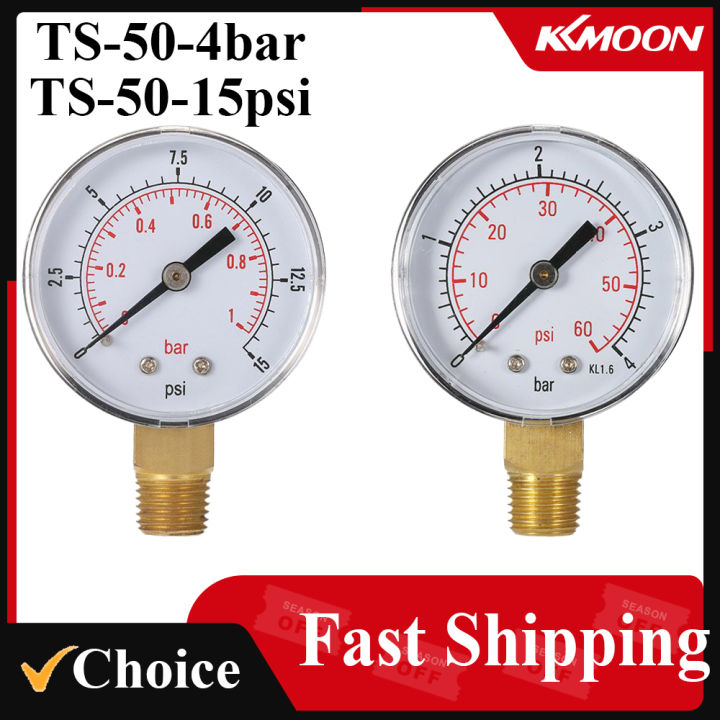 thumbnail image 2 of Pool Filter Gauge MEANLIN 0-60 PSI Stainless Steel Pressure Gauge - 1/4" NPT For Pool Filters, Spas & Aquariums 1/4 NPT Gauge 2 of 12