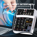 BOMGE 4 Channels Audio Sound Mixer Mixing DJ Console USB with 48V Phantom Power 99DSP Effects.