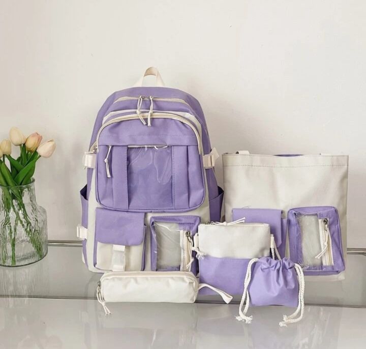 4 / 5 pcs Cute Preppy Backpack Set of multiple bagpacks for school