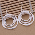 Production charm women lady Valentine's gift  silver color circles earringscharm Women free shipping  jewelry. 