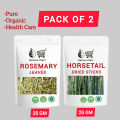 Pack of 2: Rosemary Leaves 25 gm | Horsetail Herb 25 gm | Hair Care | Rosemary | Horsetail | Organic. 