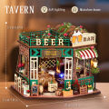 DIY Wooden Doll Houses Figurines Miniatures Dollhouse Assembled Building With Light For Friends   Home Decor Craft. 
