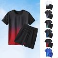 Unisex Quick Dry 2 Piece Outfits Casual Tracksuit Shorts Men 2024 Summer New Sweatsuit Oversize Short Sleeve Sport Set. 