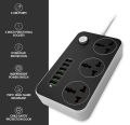 Energy - ENRG Smart Universal Three shoo Extension

Board 3 Power Socket + 3 Usb Plug + 2 Type C Fast For Mobile Charging Ports With 1.8 Meter Heavy Duty Copper Wire Black & White. 