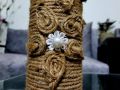 Jute Glass Made Hand crafted Flower Vase.