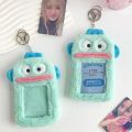 Kawaii Piano Pink Plush Card Sleeve Hangyodon Cartoon Student Campus Card Holder Star Photo Storage Bag Backpack Pendant. 