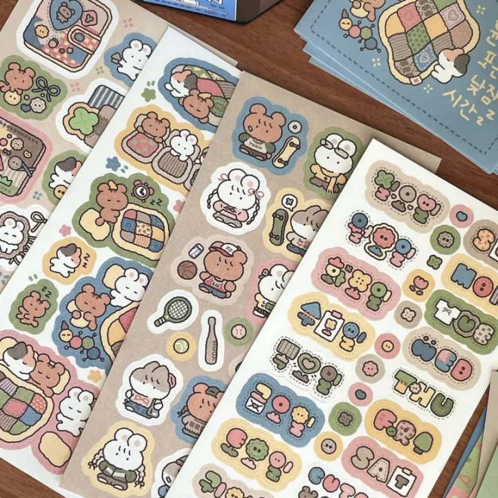 Cute%20Cartoon%20Graffiti%20Teddy%20Bear%20Rabbit%20Stickers%20Korea%20Handbook%20Diary%20Notebook%20Planner%20Scrapbook%20Diy%20Decorative%20Stickers%20-%20Image%203