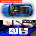 RGB Automotive Atmosphere Decorative Lamp Led Interior Light Strip Car Foot Ambient Lights with USB Cigarette with Remote Voice. 