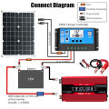 110V/220V 600W Solar Panel+30A Chargers Controller+4000W Modified Sine Wave Inverter Solars Panels System Power Generation Kit. 