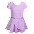 Popular Toddler Gymnastics Leotard for Girls Dance Short Sleeve Dancewear with Skirt Ballerina Ballet Dress Outfit. 
