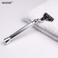 iRAZOR Classic Men's Beard Shaving Manual Razor  with 3-Layer Mach 3 Triple Blade Grooming Tool. 