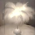 1PC Feather Design LED Table Lamp for Kids - Battery-Powered, Portable & Ideal Bedroom Decor for All Ocns. 