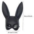 Black White Rabbit Bunny Mask Bunny Half Long Ears Masquerade Mask for Halloween Birthday Party Easter Costume Accessory. 