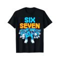 Funny Six Seven Bruh Internet Meme T-shirt for Boys and Girls 67 Digital Design with Dab Dance Casual Round Neck Children Tshirt.