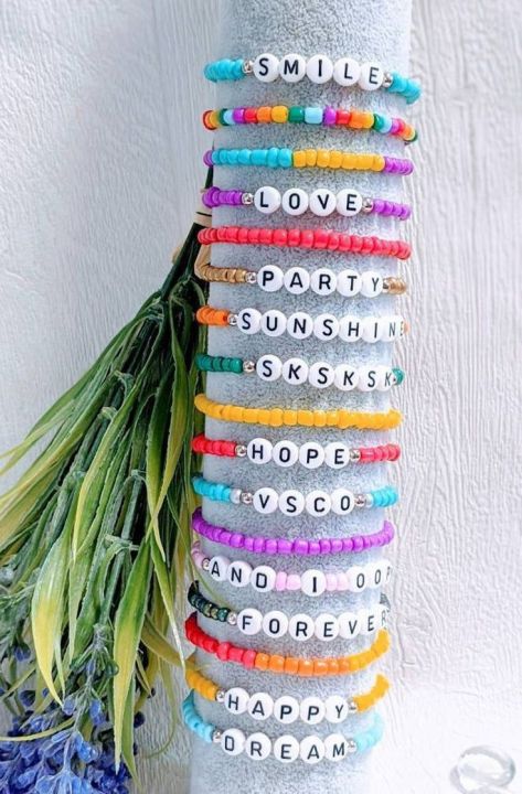 Name bracelet beads handmade customized