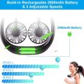 Portable Neck Fan comes with USB Rechargeable, Hands-Free Bladeless Mini Fan with 3 Speeds Mode, 48 Air Outlets, Portable Wearable Design for Travel, Sports, and Office Use (Black). 