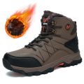 Autumn New High Top Sneaker Men Winter Plush Warm Snow Boots Outdoor Anti slip Wear resistant Mountaineering Hiking Footwear. 