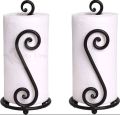 Kitchen Tissue Roll Holder, Tissue Dispenser, Gold & Black Color, Tissue Stand Paper. 