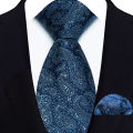 Luxury 8CM Tie For Man Suit Set Paisley Floral Solid Necktie Handkerchief Set Pocket Square Business Wedding Party Gravat. 