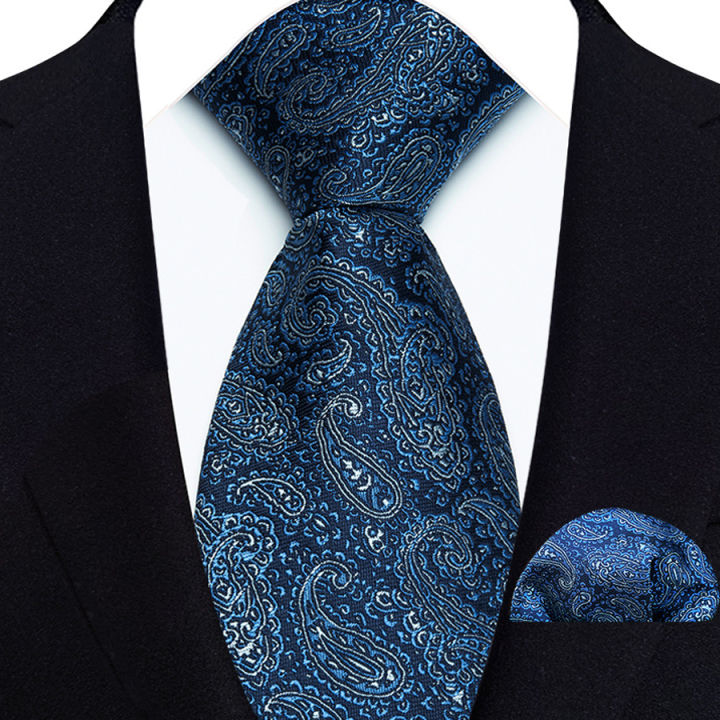 Luxury%208CM%20Tie%20For%20Man%20Suit%20Set%20Paisley%20Floral%20Solid%20Necktie%20Handkerchief%20Set%20Pocket%20Square%20Business%20Wedding%20Party%20Gravat%20-%20Image%206